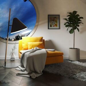 Design & Render Armchair and relax nightblue – modellazione per copertina 1