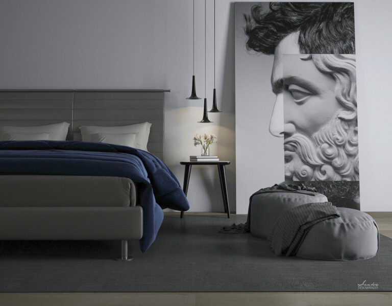 Design & Render – “Blue bedroom” – la distinzione di uno stile – Scena per catalogo 1