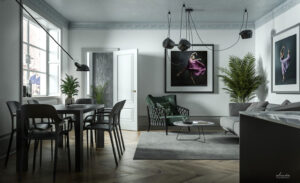 Design & Render – “Expression of art” – Interior render for magazine 1