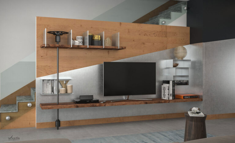 Design & Render – “Industrial style” – Living e giorno – S.Agata Militello (ME) 1