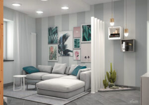 Design & Render Living in Gray Progettazione zona living – S.Agata Militello (ME) 1