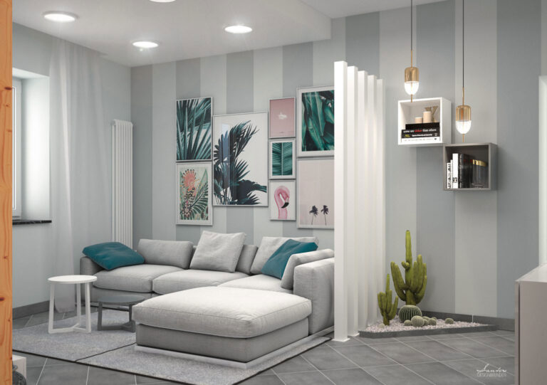Design & Render Living in Gray Progettazione zona living – S.Agata Militello (ME) 1