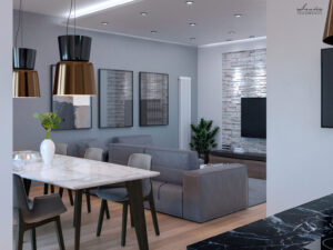 Design & Render – Progettazione e sviluppo 3D di interior design con studio delle luci, materiali e arredo per committenza privata. S.Agata Militello (ME) 1