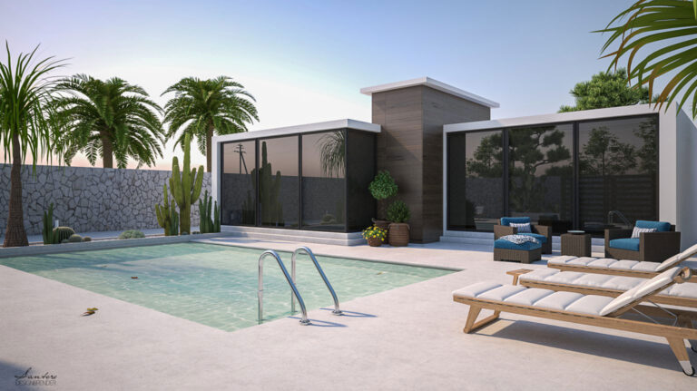 Design & Render – Progettazione zona esterna e arredo – Enna 1