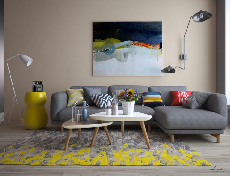 Design & Render Sofà and colours modellazione 3D per scena catalogo e brochure Azienda 1